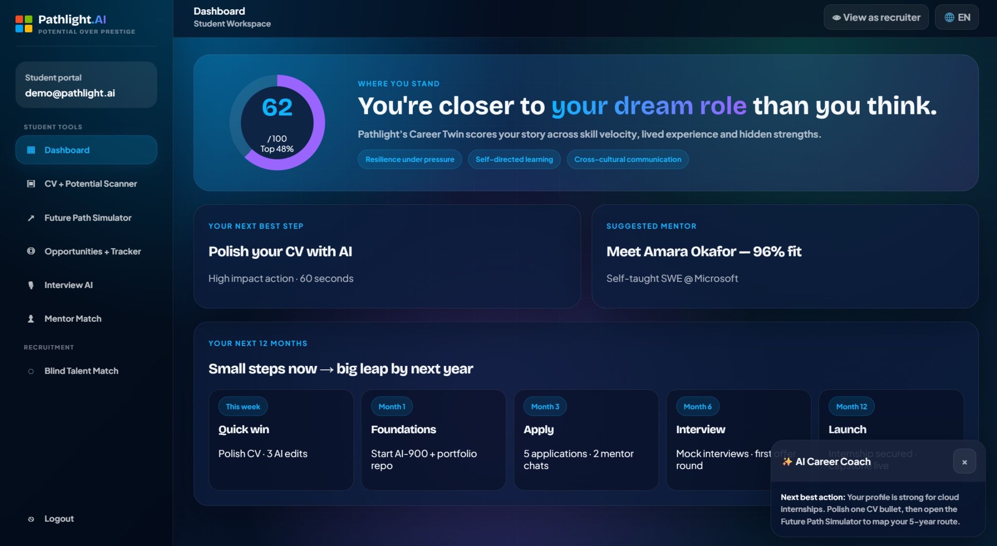 Pathlight AI career platform